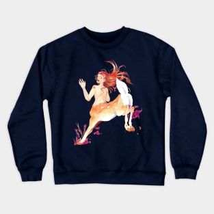 On the Move - Deer Centaur Lady - Fantasy Art Crewneck Sweatshirt